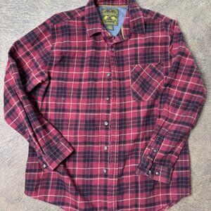 Anchorage Expedition Brand Shirt Mens Large Red Black Plaid Flannel Button Down